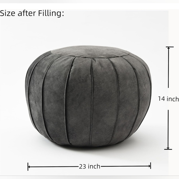 Gray Unstuffed Ottoman (Cover) - Picture 7 of 11